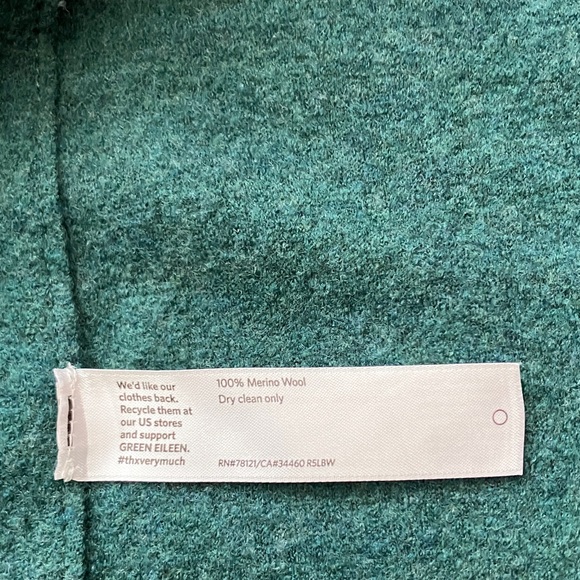 Eileen Fisher Boiled/Felted Wool Moto Asymmetrical Sweater/Jacket size 1X - Picture 10 of 12